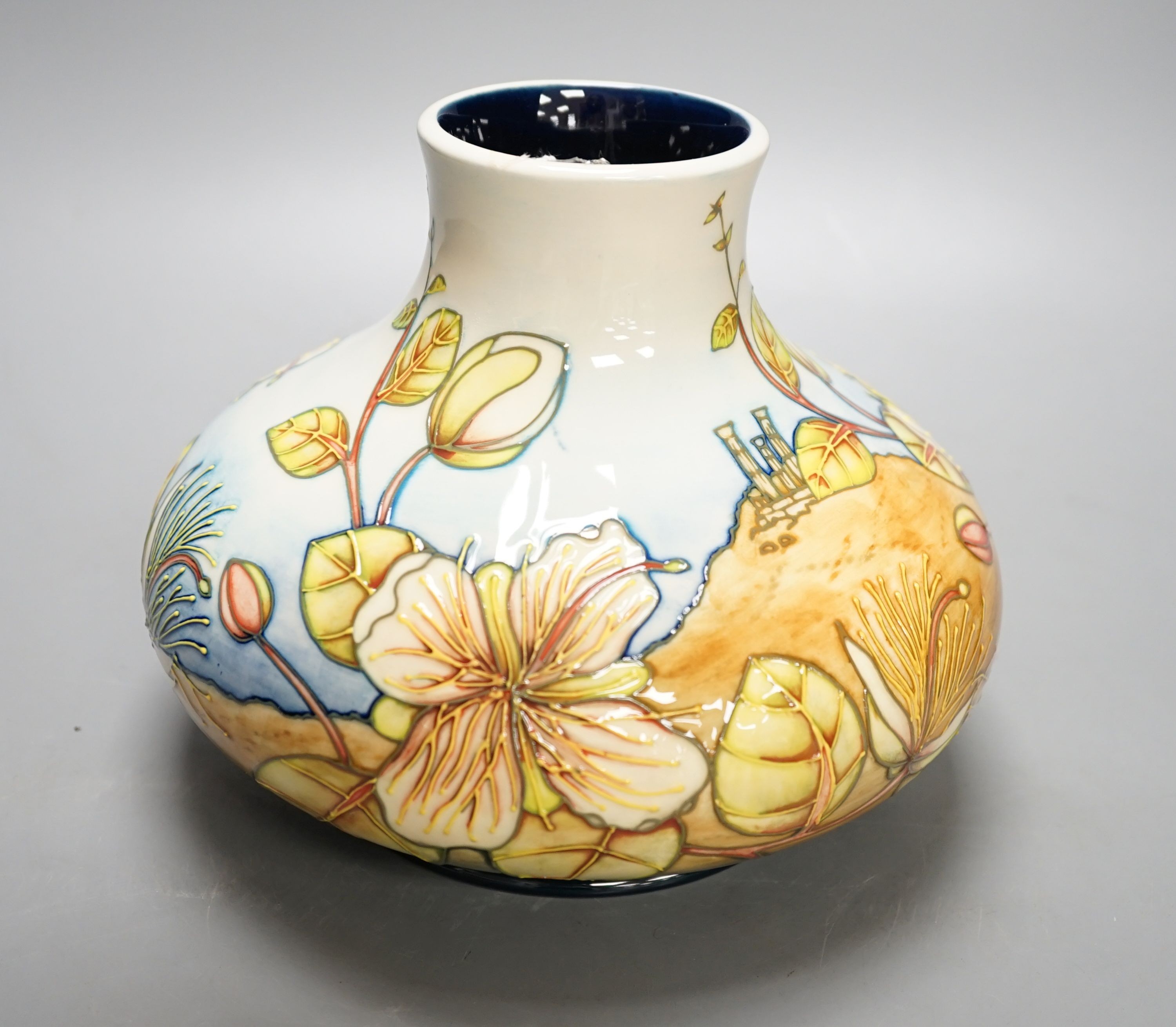 A Moorcroft Capers pattern squat baluster vase, dated 2000, signed Anji Davenport, Limited edition 66/100